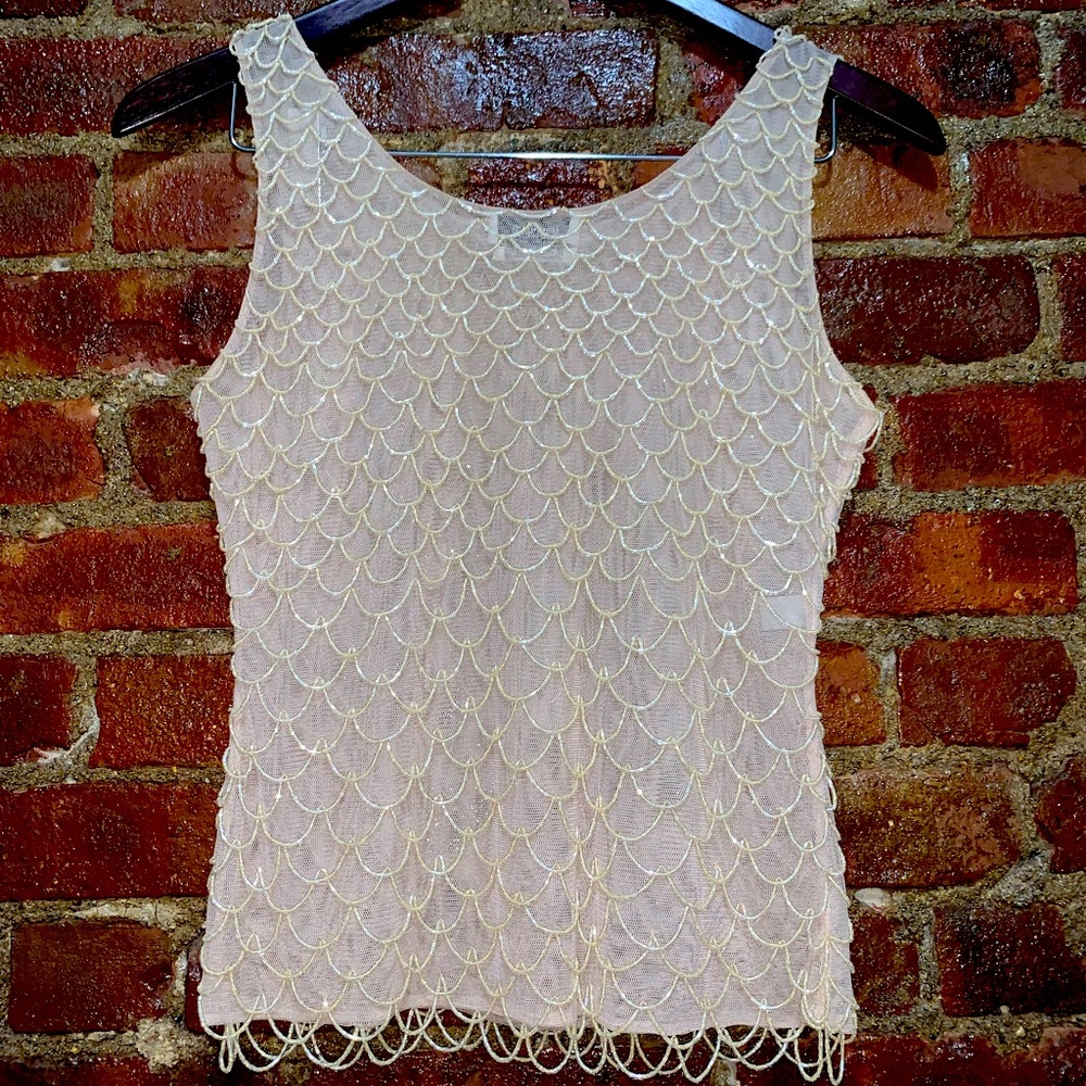 Vintage Moschino Shear Beaded Tank 4
